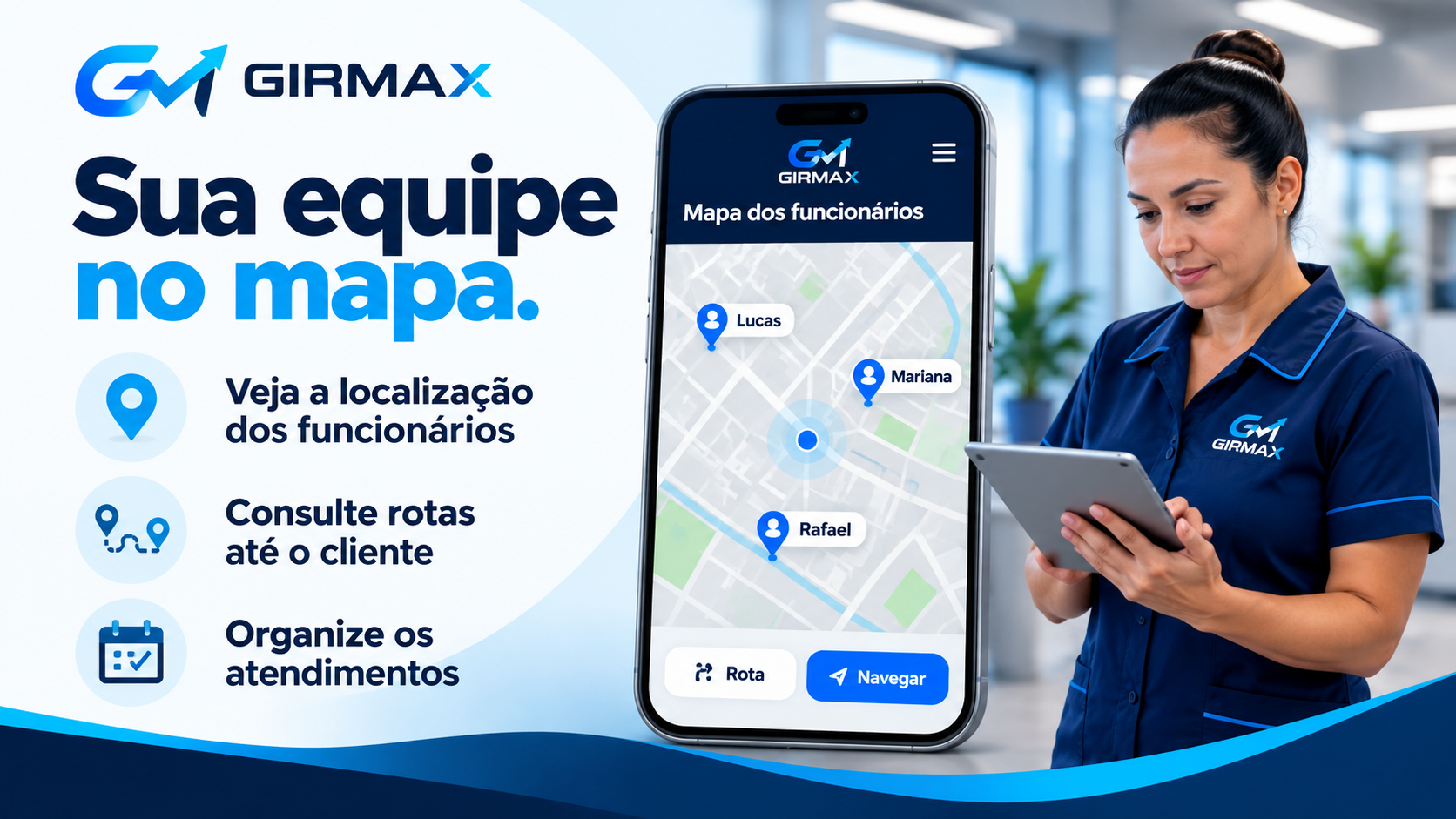 Sua equipe no mapa