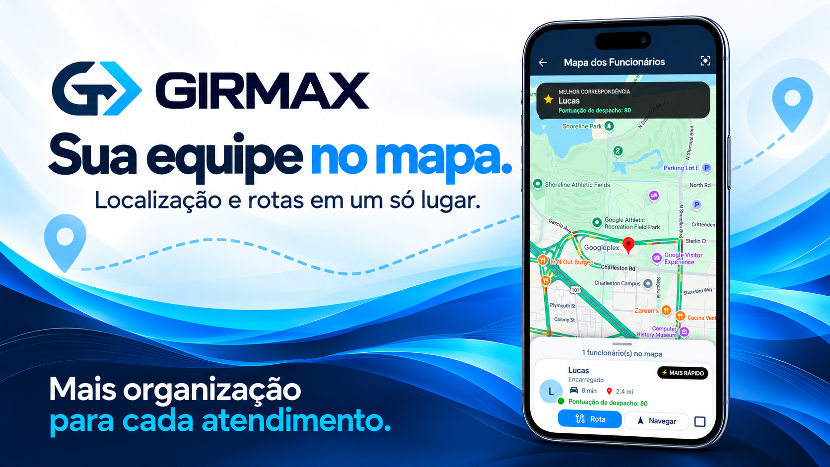 Mapa dos funcionários